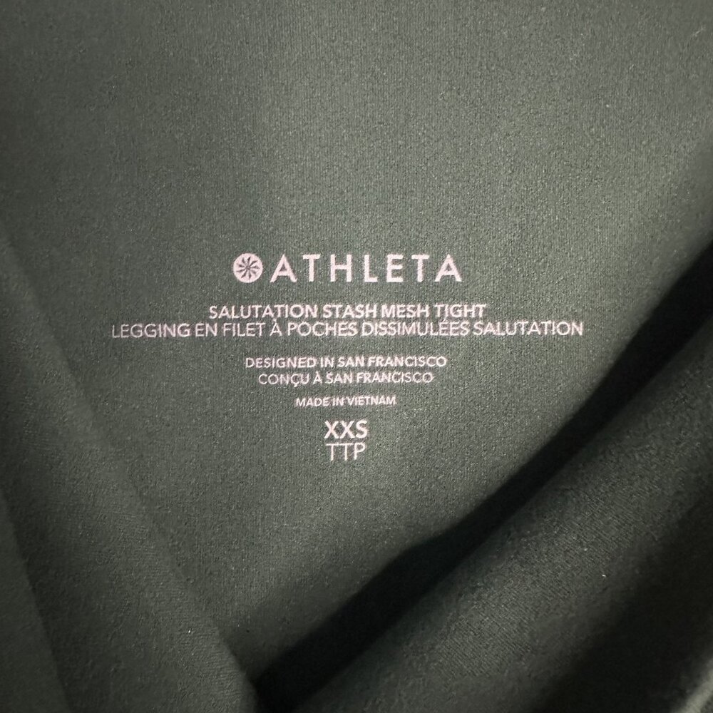 Athleta Salutation Stash Mesh Tight NWT Size XXS (Seaweed Snack) - Picture 12 of 15